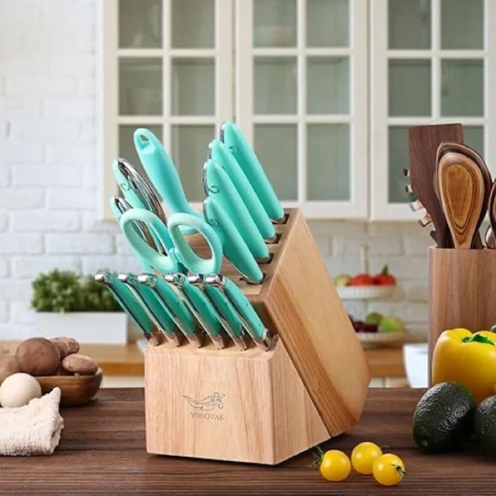 NEW Yonovak Blue Whale Series Kitchen German Steel Chef Knife 15pc Set